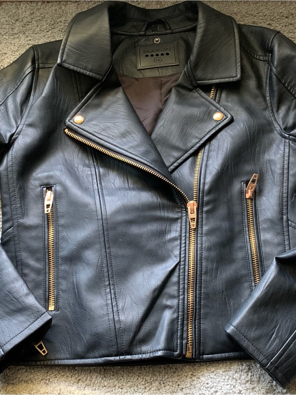 BLANKNYC Vegan Fake Leather Moto Jacket Med EC